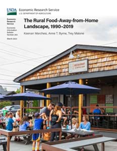 This is the cover image for the The Rural Food-Away-from-Home Landscape, 1990–2019 report.